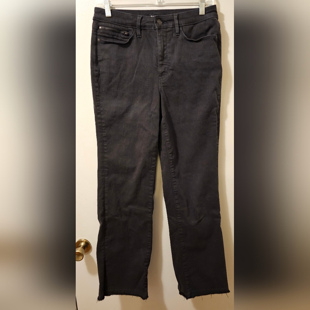 Athleta Jeans Black Flex Kick Flare Raw Hem Women's Size 8T